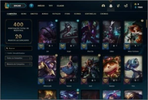 Conta bronze 1 com 105 champs e 85 skins - League of Legends LOL