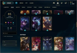 Conta bronze 1 com 105 champs e 85 skins - League of Legends LOL