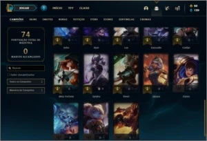 Conta diamante 1 baratinha com 2 skins e 33 champs - League of Legends LOL