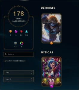 Conta Lol 178 skins + 149 campeões + 39 emotes + 156 icones - League of Legends