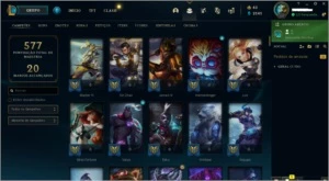 CONTA PLATINA 188 SKINS 29 CROMAS FALTA 7 CHAMP - League of Legends LOL