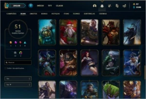 Conta platina 2 MAIN JG / ADC com 51 skins e 78 champs - League of Legends LOL
