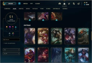 Conta platina 2 MAIN JG / ADC com 51 skins e 78 champs - League of Legends LOL
