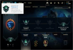 Conta platina 2 MAIN JG / ADC com 51 skins e 78 champs - League of Legends LOL