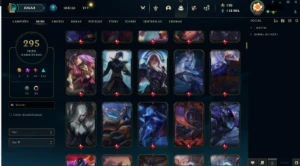 Conta LoL 295 skins todos campeões + faca val. - League of Legends