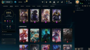 Conta LoL 295 skins todos campeões + faca val. - League of Legends