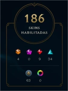 Conta de lol 186 skins Prata IV - League of Legends