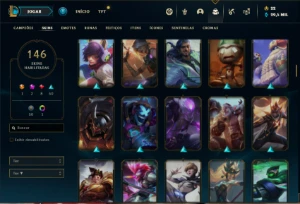 Conta bronze 1 com TODOS os champs e 146 Skins ( MAIN SUP ) - League of Legends LOL