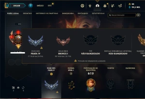 Conta bronze 1 com TODOS os champs e 146 Skins ( MAIN SUP ) - League of Legends LOL