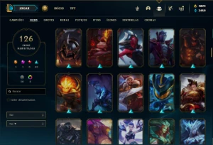 Conta Unranked com TODOS os champs e 126 Skins + 1800 RP - League of Legends LOL