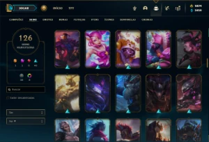 Conta Unranked com TODOS os champs e 126 Skins + 1800 RP - League of Legends LOL
