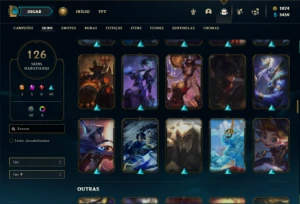 Conta Unranked com TODOS os champs e 126 Skins + 1800 RP - League of Legends LOL