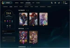 Conta diamante 3 várias skins e recompensas (desde s2) - League of Legends LOL