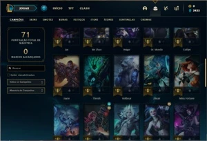 Conta ouro 2 com 42 Champs e 10 Skins + 2 Fragmentos - League of Legends LOL