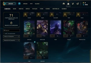 Conta ouro 2 com 42 Champs e 10 Skins + 2 Fragmentos - League of Legends LOL