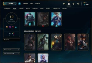 Conta ouro 2 com 42 Champs e 10 Skins + 2 Fragmentos - League of Legends LOL