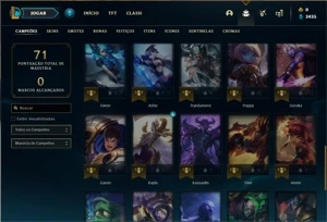 Conta ouro 2 com 42 Champs e 10 Skins + 2 Fragmentos - League of Legends LOL