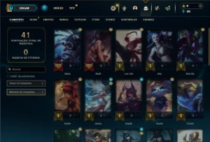 Mestre com 35 Champs e 4 Skins + 9 Fragmentos - League of Legends LOL