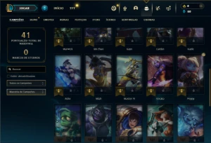 Mestre com 35 Champs e 4 Skins + 9 Fragmentos - League of Legends LOL