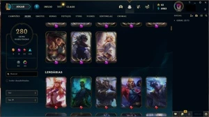 Conta LOL com 280 Skins 8 Skins míticas - League of Legends