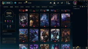 Conta LOL com 280 Skins 8 Skins míticas - League of Legends