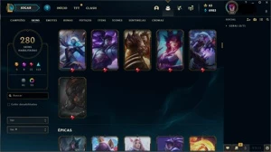 Conta LOL com 280 Skins 8 Skins míticas - League of Legends