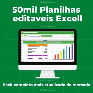 50.000mil Planilhas Excell Editavel Pack completo Atualizado