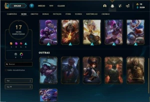 Conta prata 1 com 43 Champs e 17 Skins - League of Legends LOL