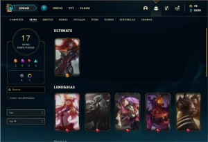 Conta prata 1 com 43 Champs e 17 Skins - League of Legends LOL
