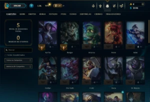 Unranked com 40 Champs e 6 Skins - League of Legends LOL