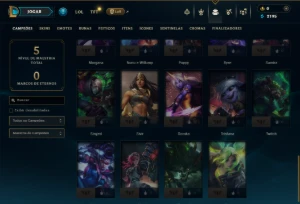 Unranked com 40 Champs e 6 Skins - League of Legends LOL