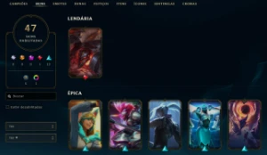 Conta League of Legends Full Acesso - 74 Champs e 47 Skins LOL