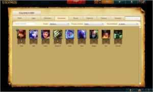 Conta LOL nível 10 com 9 campeões - League of Legends