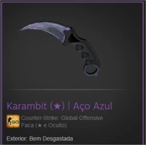 Karambit Aço Azul CSGO - Counter Strike