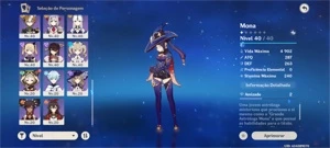 Conta Genshin Impact Xiao Albedo Raiden Mona c1 Jean Qiqi