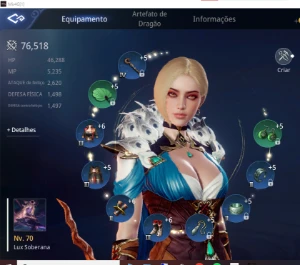 MIR4 MAGE lvl70 76kk PP servidor SA051