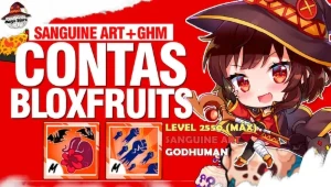 Blox Fruits💥Conta Com Sanguine Art E Varios Outros Estilo!✅