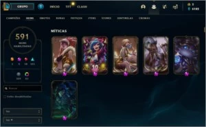 Conta LOL 582 Skins - Ouro 4 - League of Legends