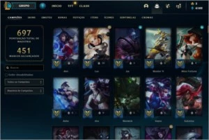 Conta LOL 582 Skins - Ouro 4 - League of Legends