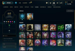 Ouro 1 com 55 Champs e 46 Skins ( MONO  ADC ) - League of Legends LOL