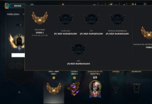Ouro 1 com 55 Champs e 46 Skins ( MONO  ADC ) - League of Legends LOL