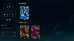OURO SOLO e FLEX / 126 CAMPEÕES / 27 SKINS - League of Legends LOL