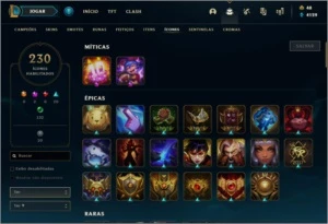Conta lol com várias skins - League of Legends