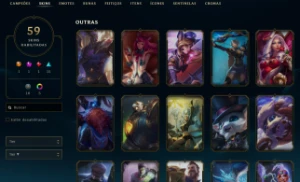 Conta League of Legends Full Acesso 59 Skins Main Sup LOL