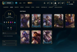 Unranked com 110 Champs e 34 Skins +8 Vitoriosas - League of Legends LOL