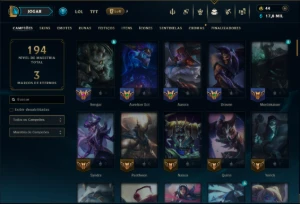 Unranked com 110 Champs e 34 Skins +8 Vitoriosas - League of Legends LOL