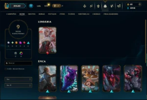 Prata 1 com 70 Champs e 9 Skins - League of Legends LOL