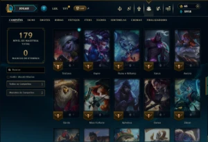 Prata 1 com 70 Champs e 9 Skins - League of Legends LOL