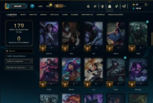 Prata 1 com 70 Champs e 9 Skins - League of Legends LOL