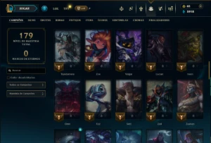 Prata 1 com 70 Champs e 9 Skins - League of Legends LOL